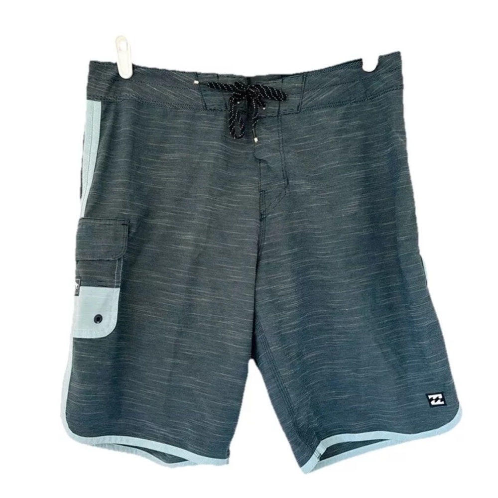 BILLABONG board shorts size 32 green blue Recycler 73 Pro